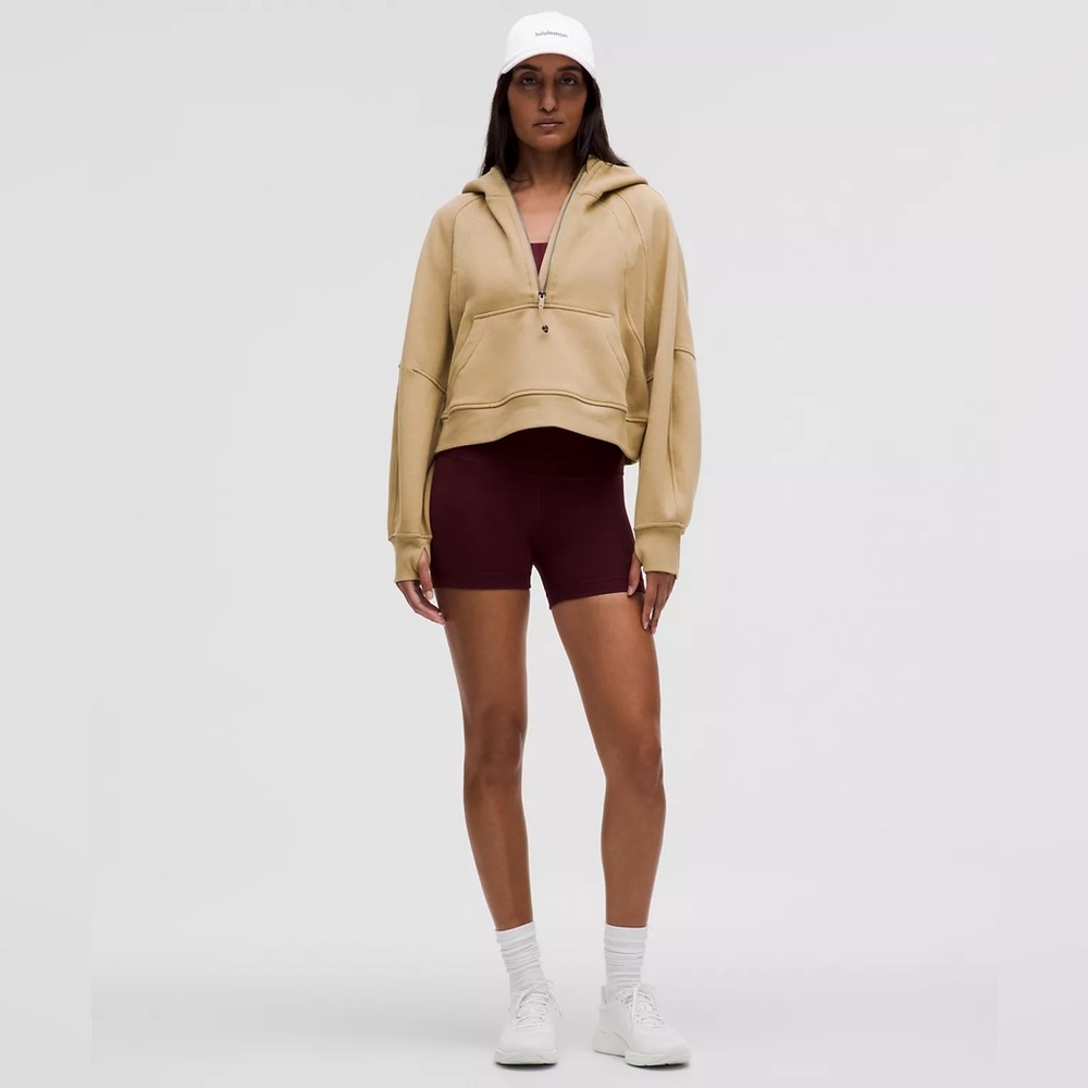 Lululemon Scuba Oversized Half-Zip Hoodie Size M/L Color FILT FILBERT TAN NEW